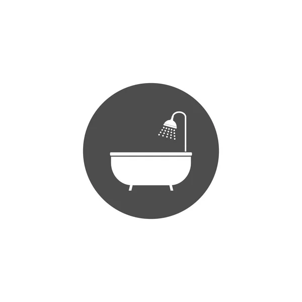 Bañera, baño, ducha icono. Ilustración vectorial, diseño plano . — Archivo Imágenes Vectoriales
