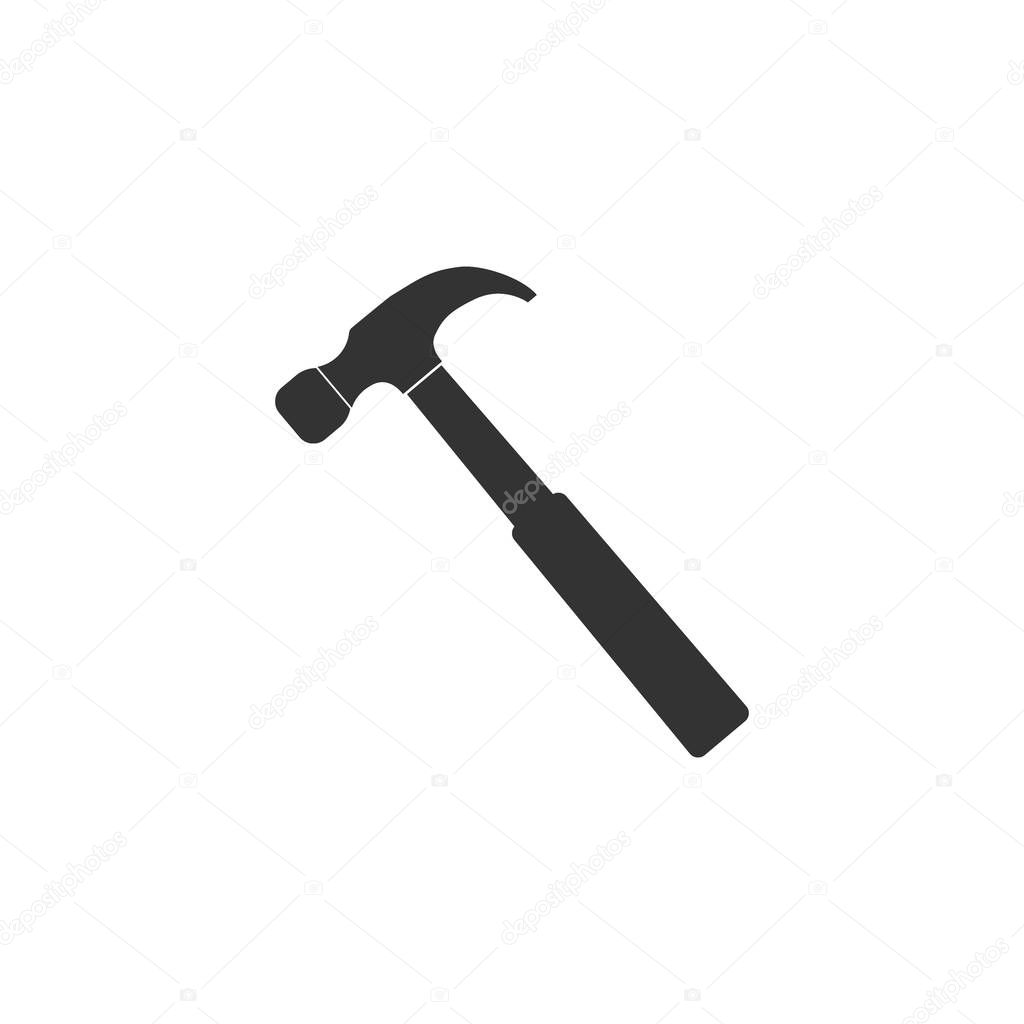 Hammer, tool icon. Vector illustration, flat design.