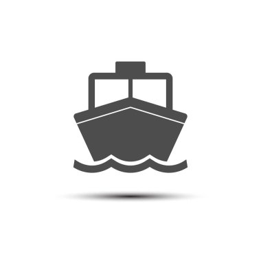 Tekne, yelken, yelken, gemi, yat simgesi. Vektör Illustration, düz tasarım.