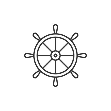 Gemi direksiyon simidi. Vektör Illustration, düz tasarım.