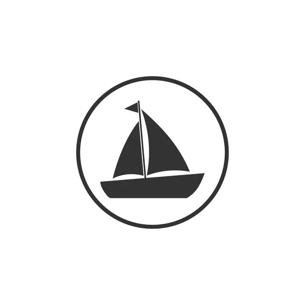 Båt, segel, segling, fartyg, yacht ikon. Vektor illustration, platt design. — Stock vektor