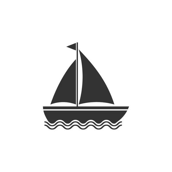 Båt, segel, segling, fartyg, yacht ikon. Vektor illustration, platt design. — Stock vektor