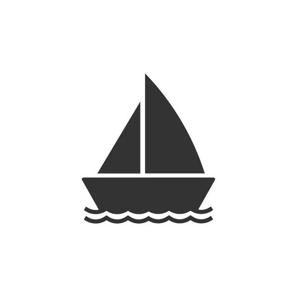 Båt, segel, segling, fartyg, yacht ikon. Vektor illustration, platt design. — Stock vektor