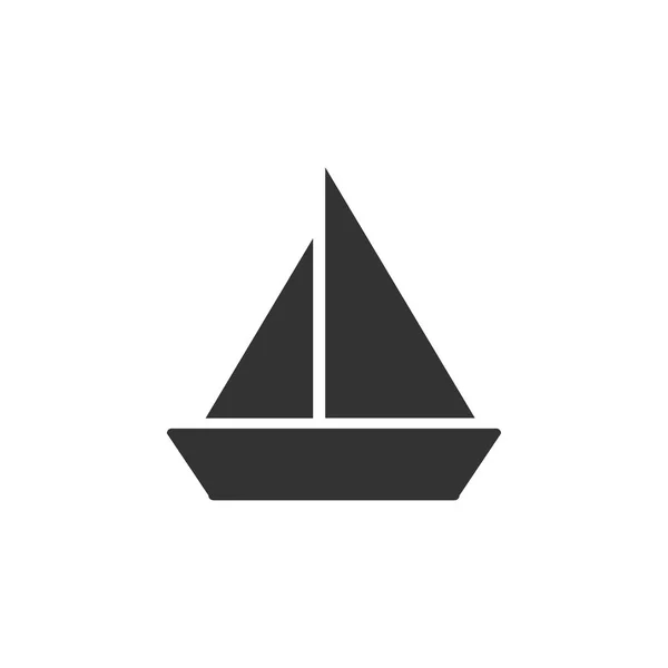 Łódź, żagiel, żeglarstwo, statek, ikona jachtu. Ilustracja wektorowa, Płaska konstrukcja. — Wektor stockowy