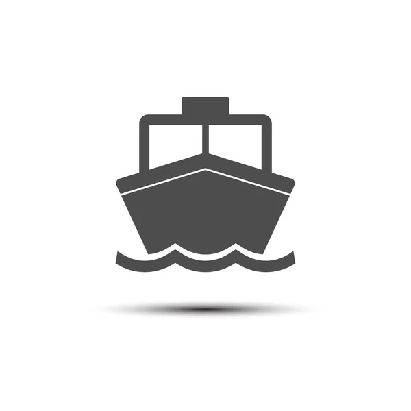 Лодка, парус, парусный спорт, корабль, икона яхты. Векторная иллюстрация, плоский дизайн . — стоковый вектор