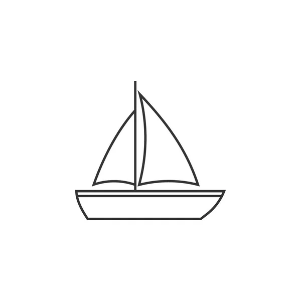 Båt, segel, segling, fartyg, yacht ikon. Vektor illustration, platt design. — Stock vektor