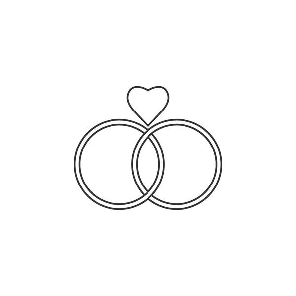 Ícone do anel de casamento. Ilustração vetorial, design plano . —  Vetores de Stock