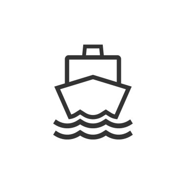 Tekne, yelken, yelken, gemi, yat simgesi. Vektör Illustration, düz tasarım.