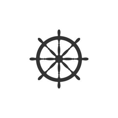 Gemi direksiyon simidi. Vektör Illustration, düz tasarım.