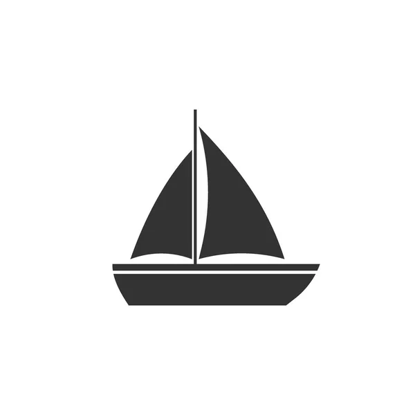 Łódź, żagiel, żeglarstwo, statek, ikona jachtu. Ilustracja wektorowa, Płaska konstrukcja. — Wektor stockowy