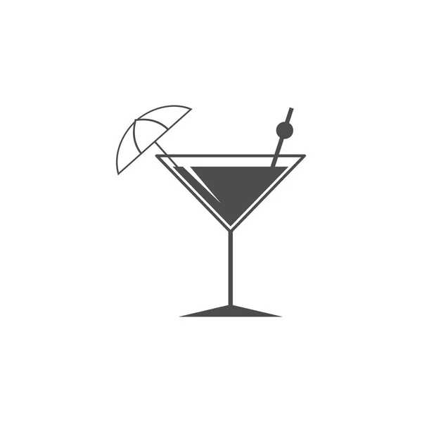 Cocktail glass icon. Vector illustration, flat design. — Stock Vector