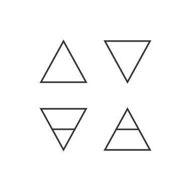 Dört öğe sembolü simgesi. Vektör illüstrasyon, düz tasarım.