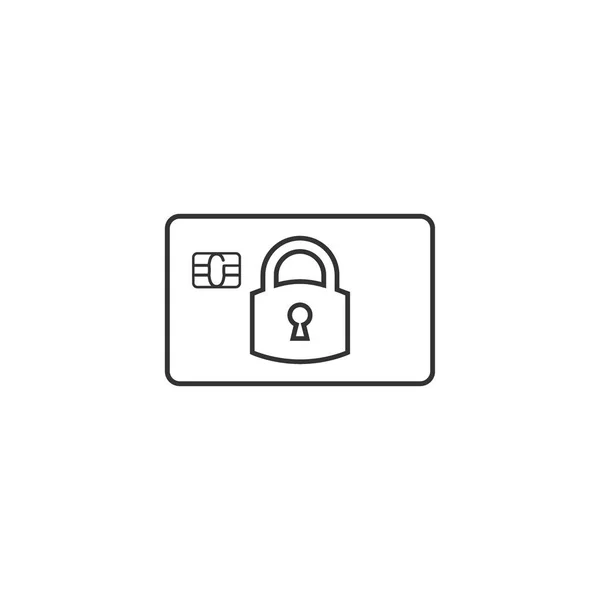 Icône de carte de crédit sécurisé. Illustration vectorielle, design plat . — Image vectorielle