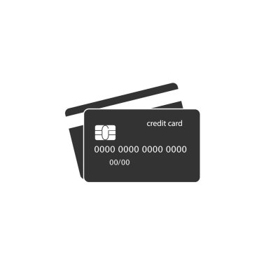 Kredi kartı simgesi. Vektör çizim, düz tasarım.