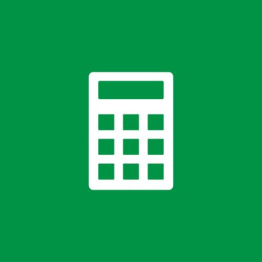 İş, hesap makinesi simgesi. Vektör illüstrasyon, düz tasarım.