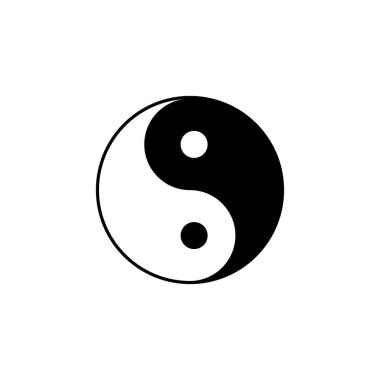 Yin Yang simgesi. Vektör illüstrasyon, düz tasarım.
