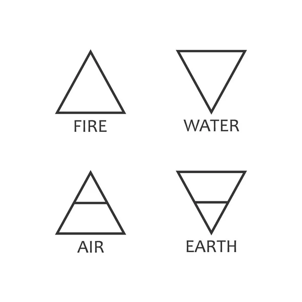 Ikon för fyra element symboler. Vektor illustration, platt design. — Stock vektor