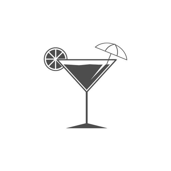 Cocktail glass icon. Vector illustration, flat design. — Stock Vector