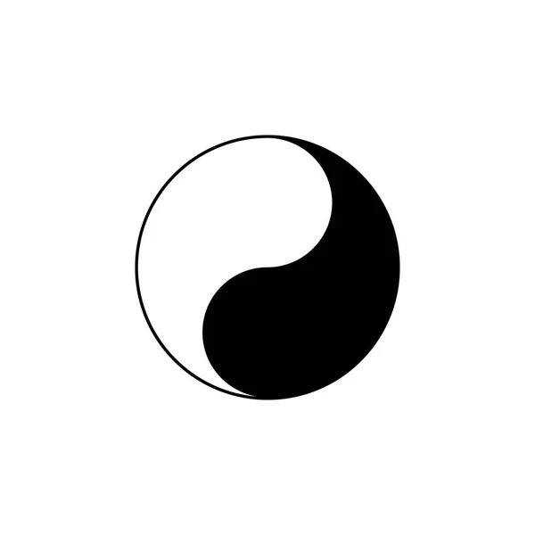 Ikona Yin Yang. Ilustracja wektorowa, Płaska konstrukcja. — Wektor stockowy