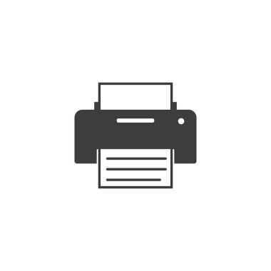 Kopya, aygıt, yazıcı simgesi. Vektör illüstrasyon, düz tasarım.