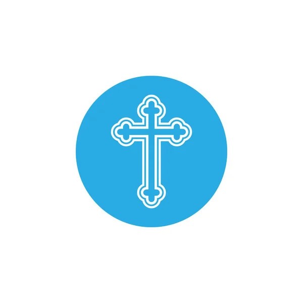 Orthodox, religion, christian cross icon. Vector illustration, flat design