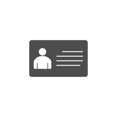 Kimlik kartı Simgesi. Vektör illüstrasyon, düz tasarım.