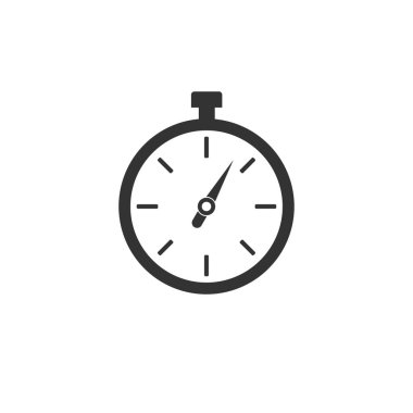 Zamanlayıcı, saat, zaman, simge. Vektör illüstrasyon, düz tasarım.