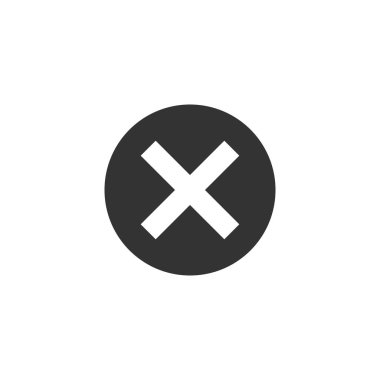 İptal et, sil, simgeyi kaldır. Vektör illüstrasyon, düz tasarım.