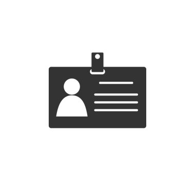 Kimlik kartı Simgesi. Vektör illüstrasyon, düz tasarım.