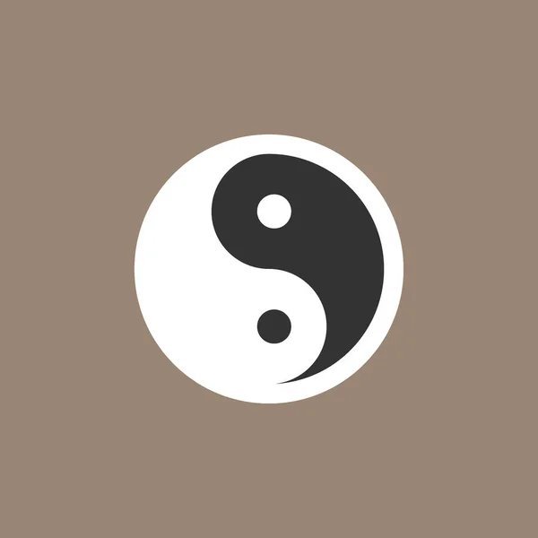Ikona Yin Yang. Ilustracja wektorowa, Płaska konstrukcja. — Wektor stockowy