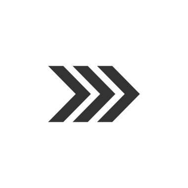 Ok, ileri simgesi. Vektör Illustration, düz tasarım.