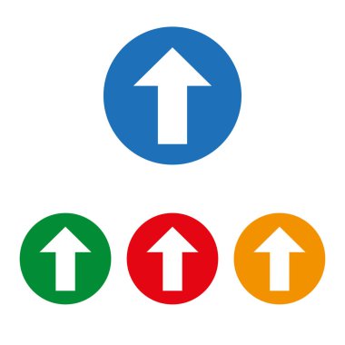 Yukarı ok simgesi. Vektör Illustration, düz tasarım.