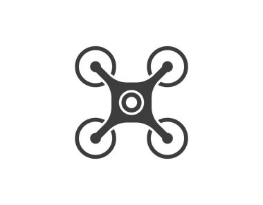 Drone, quadrocopter simgesi. Vektör Illustration, düz tasarım.