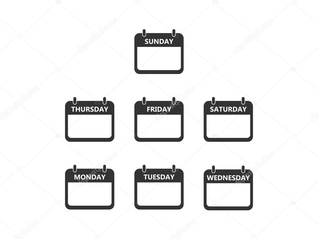 Days of the week icon. Vector illustration, flat design.