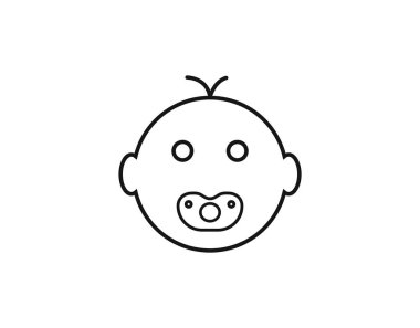 Çocuk, Bebek simgesi. Vektör Illustration, düz tasarım.