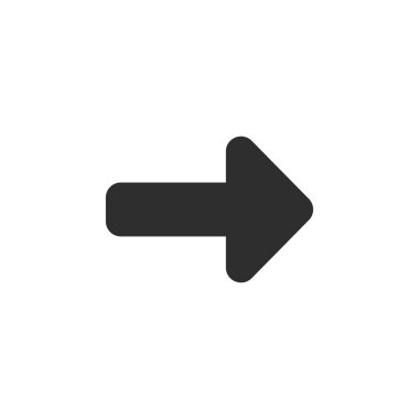 Ok, ileri simgesi. Vektör Illustration, düz tasarım.