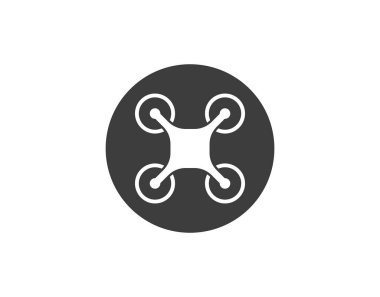 Drone, quadcopter simgesi. Vektör illüstrasyon, düz tasarım.