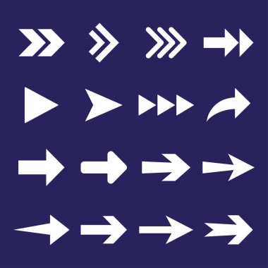 Ok simgesi seti. Vektör Illustration, düz tasarım.