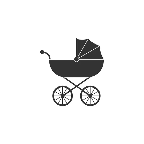 Baby, vagn, buggy, PRAM, barnvagn, hjul ikon. Vektor illustration, platt design. — Stock vektor