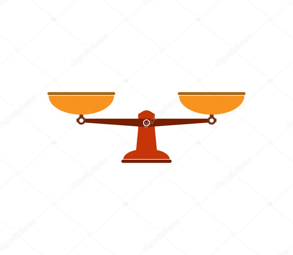 Balance scale icon. Vector illustration, flat design.
