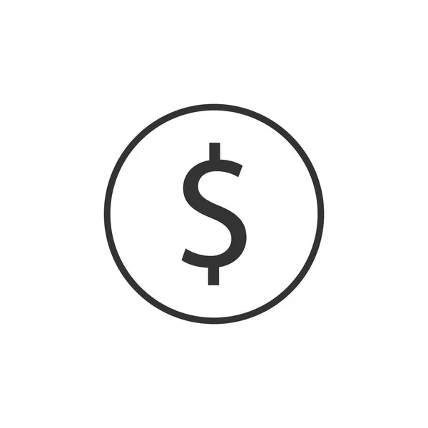 Dólar, icono del dinero. Ilustración vectorial, diseño plano . — Archivo Imágenes Vectoriales