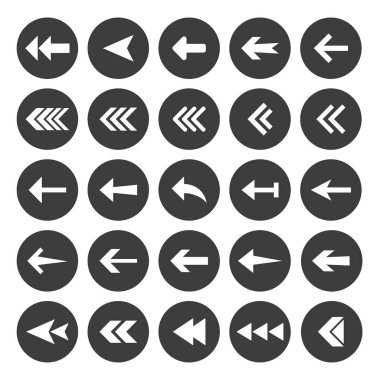 Ok simgesi seti. Vektör Illustration, düz tasarım.