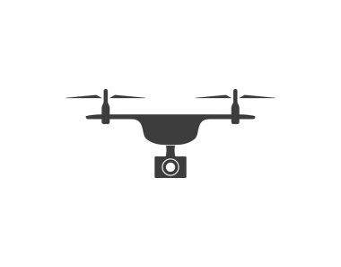 Drone, quadcopter simgesi. Vektör illüstrasyon, düz tasarım.