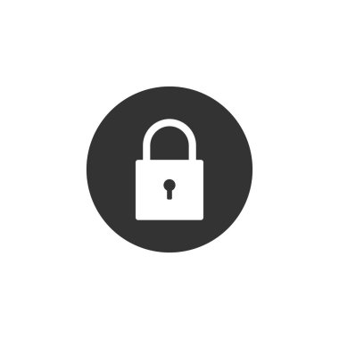 Kilitle, Şifreleme simgesi. Vektör illüstrasyon, düz tasarım.