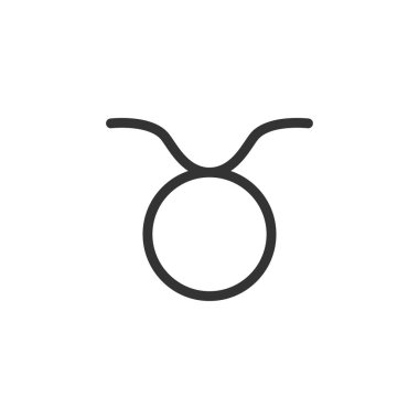 Astroloji, burç, boğa burcu, burç ikonu. Vektör illüstrasyon, düz tasarım.