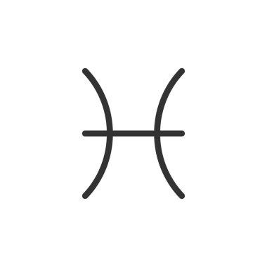 Astroloji, burç, balık, burç ikonu. Vektör illüstrasyon, düz tasarım.