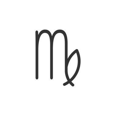 Astroloji, burç, başak, burç ikonu. Vektör illüstrasyon, düz tasarım.