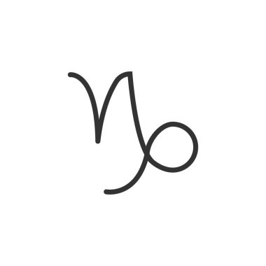 Astroloji, burç, oğlak, zodyak ikonu. Vektör illüstrasyon, düz tasarım.