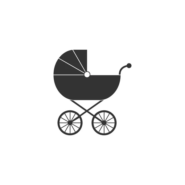 Baby, vagn, buggy, PRAM, barnvagn, hjul ikon. Vektor illustration, platt design. — Stock vektor