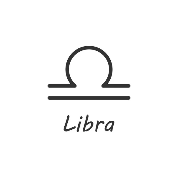 Astrologia, horóscopo, libra, ícone do zodíaco. Ilustração vetorial, design plano . — Vetor de Stock